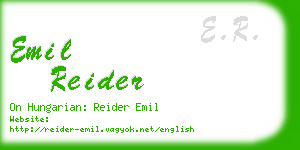 emil reider business card